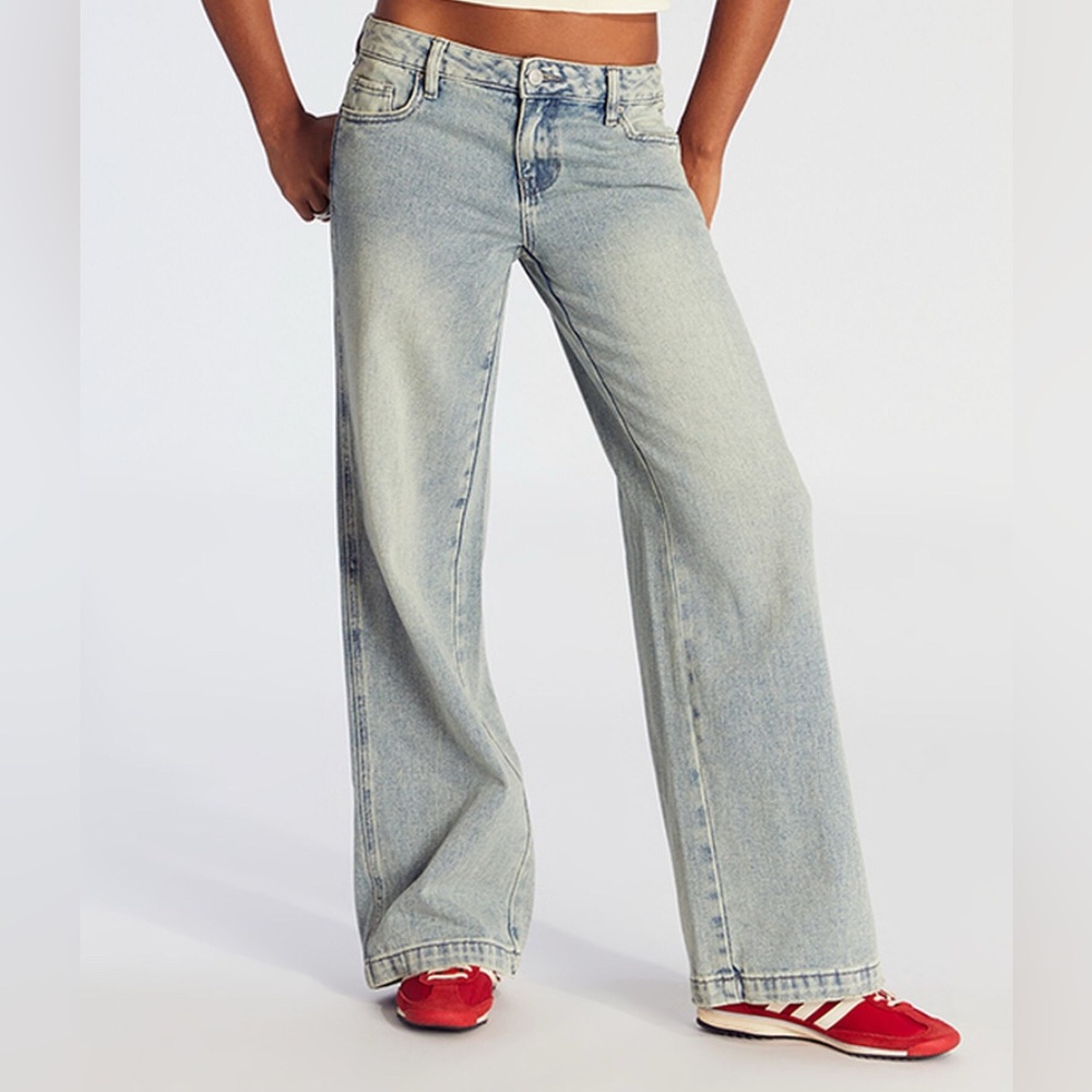 PACSUN Casey Low Rise Baggy Jeans Medium Indigo Wash Tint